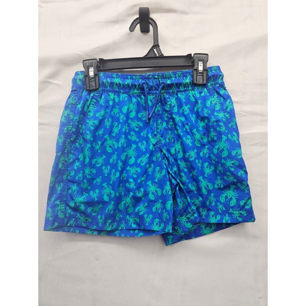 Roller Rabbit Boys Lobster Print Swim Trunks Blue‎ Nylon Poly Blend Size 8